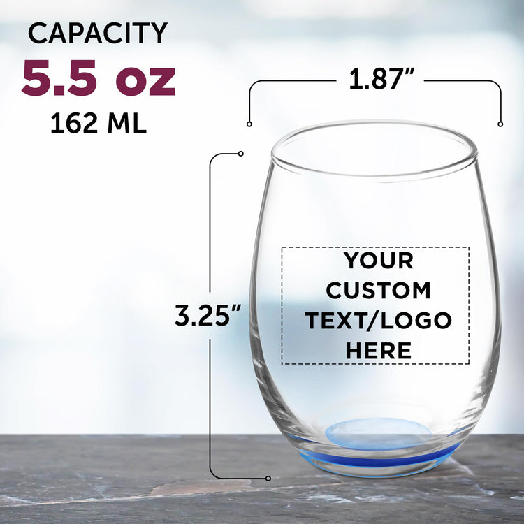 Custom Stemless Wine Glasses by ARC 5.5 oz Set of 12 (100 Count)