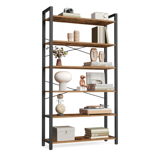 6 Tier Bookshelf with Steel Frame
