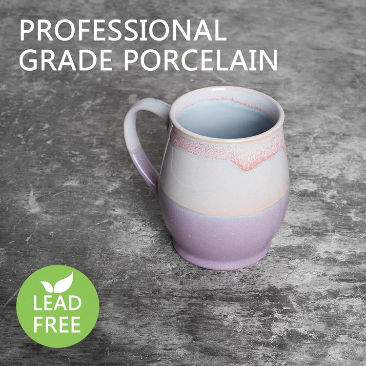 Bosmarlin Extra Large Ceramic Coffee Mug, 25 Oz, Dishwasher and Microwave Safe, Oversized Big Tea Cup for Office and Home, Reactive Glaze (Purple)