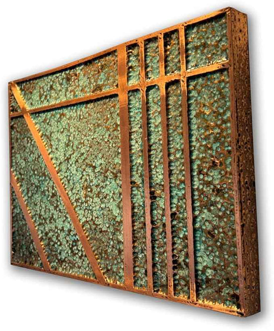 nooc art Handmade Copper Wall Art for Home, Living Room, Bedroom, Kitchen and Office Decor, Rustic Decorative Mural Art for Farmhouse Decor (patina of modern, 9.8 x 13.8, Unframed)