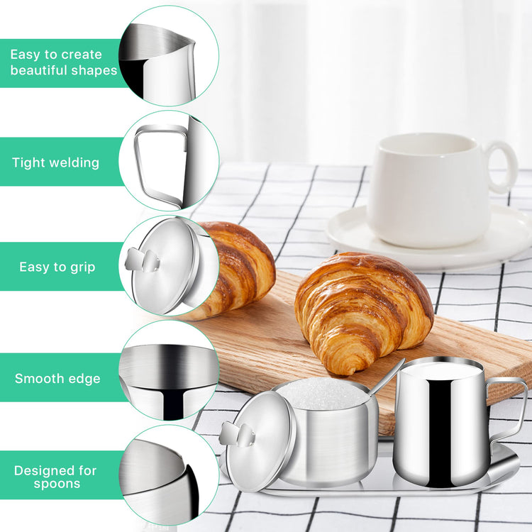 Stainless Steel Sugar and Creamer Set