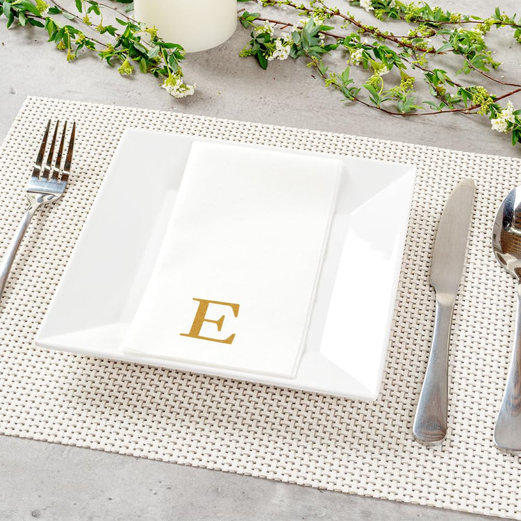 Paper Rectangle Gold Letter E Linen (2000 Count)