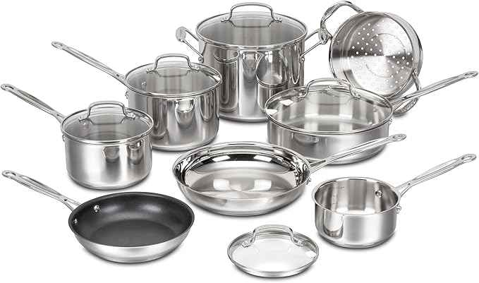 Cuisinart Chef's Classic Stainless Cookware 13-Piece Set, 77-13