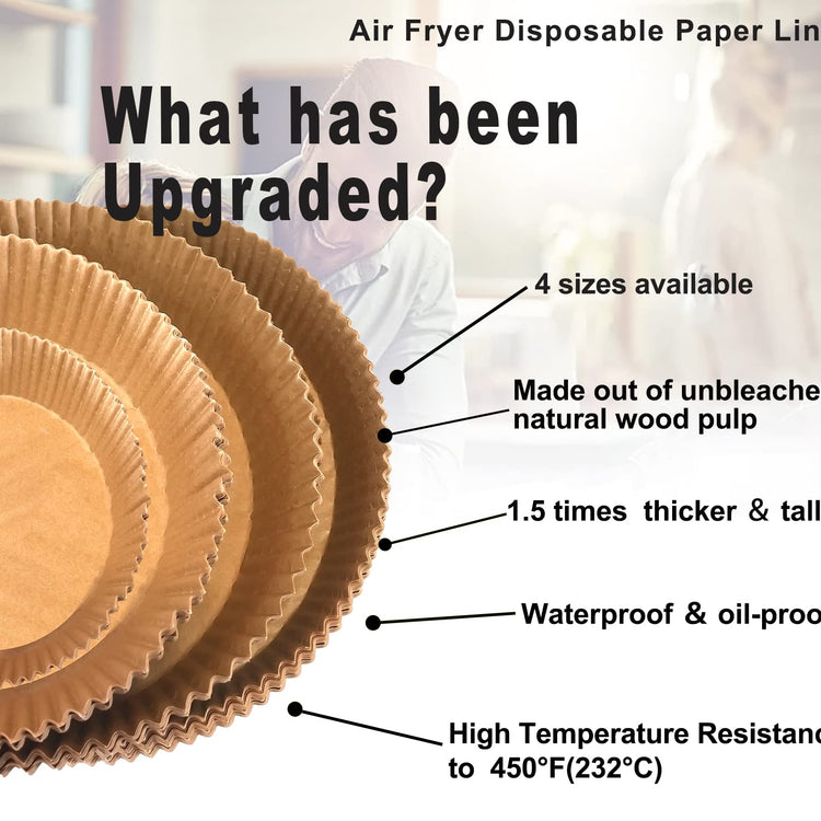 Air Fryer Liners Disposable for Ninja Power XL Gourmia (200 Count)