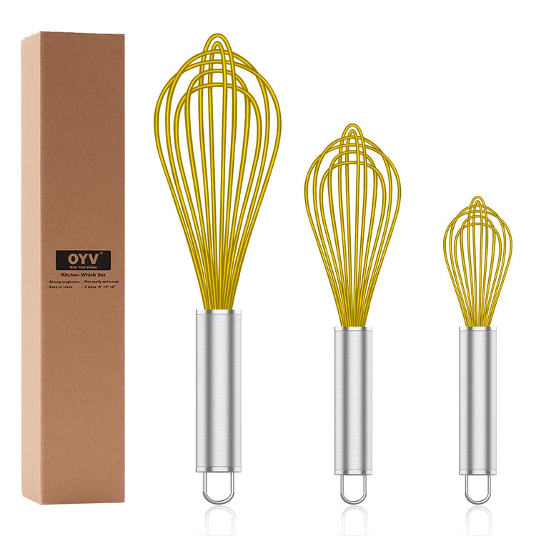 Yellow Silicone Whisk Set of 3 (3 Count)