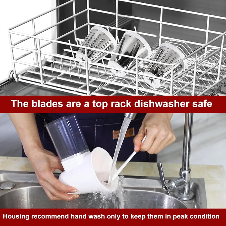 Updated Shredder Cheese Grater Attachment for KitchenAid Stand Mixers, Salad Machine with Vegetable Slicer, Salad Maker, Food Slicers Slicer Shredder Attachment with 4 Blades Dishwasher Safe