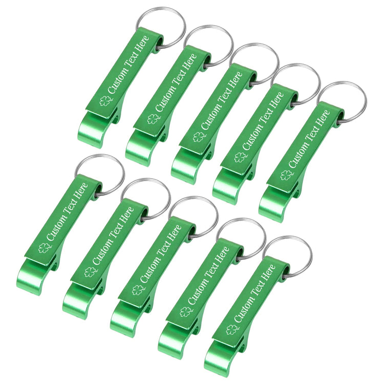 10PCS Personalized Bottle Opener Keychain Bulk Custom Beer Bottle Opener with Logo Text Engraved Wedding Bottle Opener Favors Customized Gifts for Guests Baby Shower Birthday Party (10 Count)
