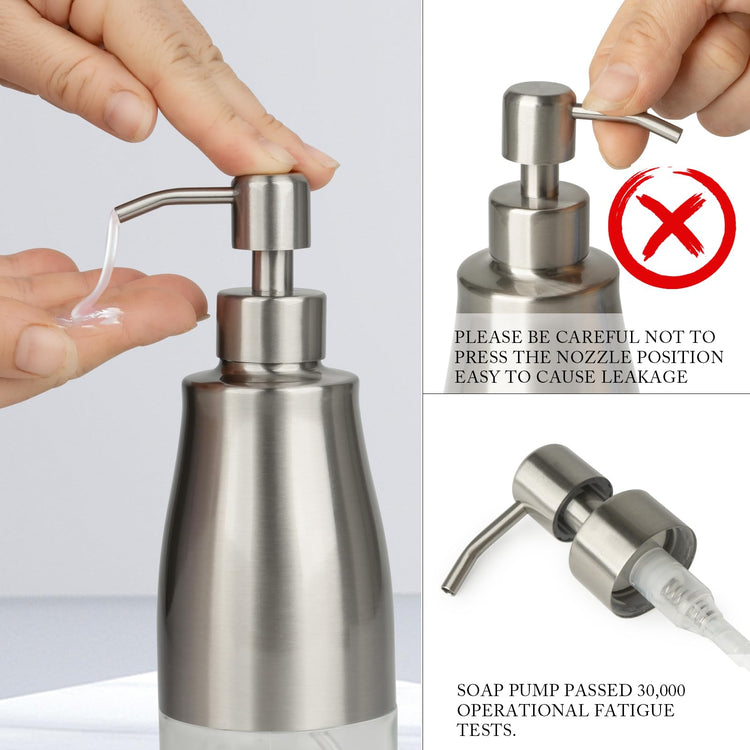 Kitchen Soap Dispenser with Silicone Tray & Stickers 11 OZ