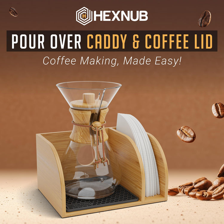 Pour Over Caddy with Lid for Chemex Bodum Cosori Coffee Makers Black