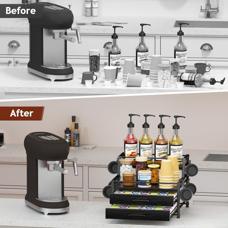 Coffee Syrup Rack Organizer