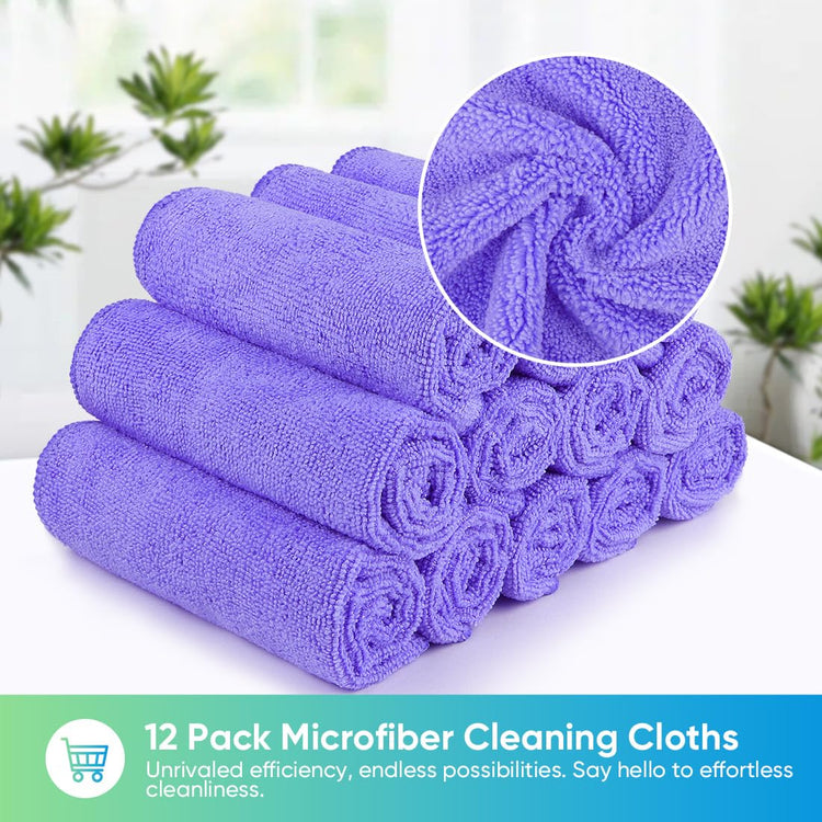 Purple Microfiber Cleaning Cloth (12 Count)