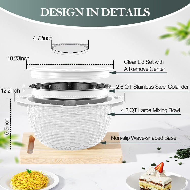 4 1 Colander with Bowl Set