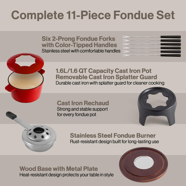 Sierra Cast Iron Fondue Set