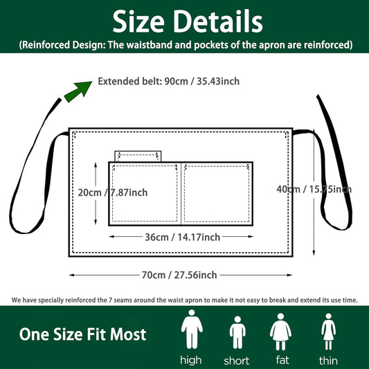 4 Pack Short Server Waitress Chef Apron, Grey Waist Aprons with 3 Pockets for Women Men, Half Apron for Waiter Cooking Dishwashing Cleaning Painting Gardening Barbecue (Polycotton - Grey)