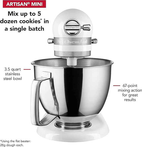 KitchenAid Artisan Mini 3.5 Quart Tilt-Head Stand Mixer - KSM3316X - White