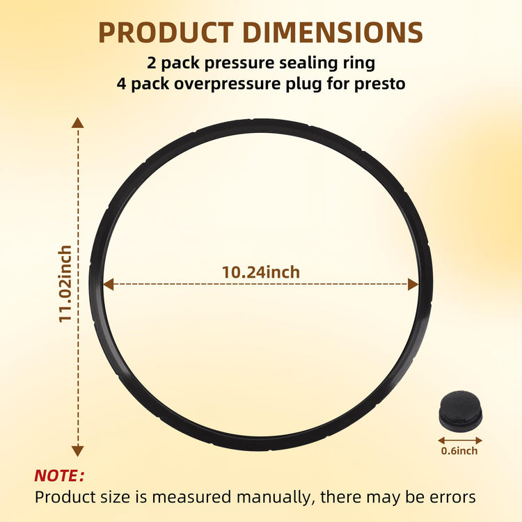 09924 Pressure Canner Sealing Ring 2 Sets for Presto 6 and 8 Quart Cooker