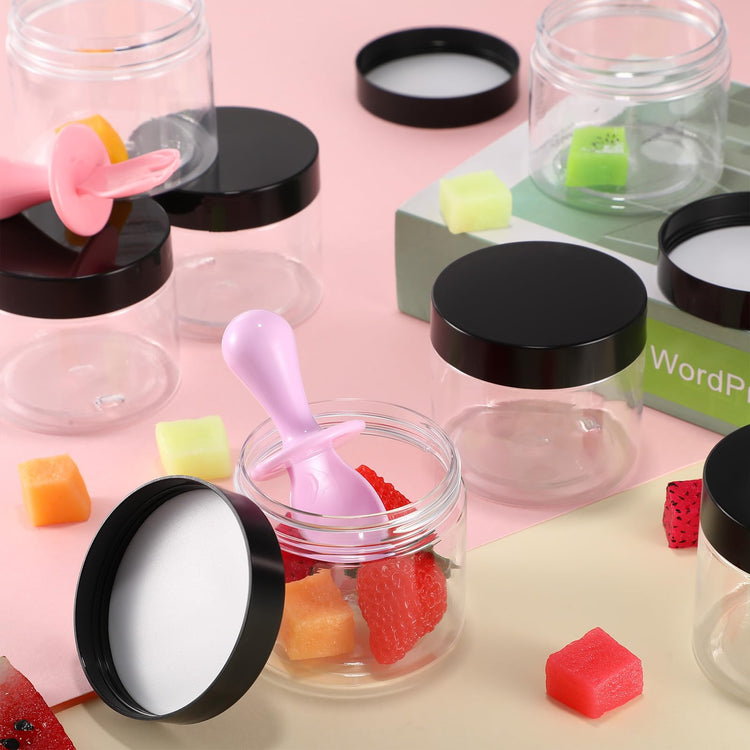 6 Pack 32 oz Plastic Jars Containers with Lids Wide (6 Count)