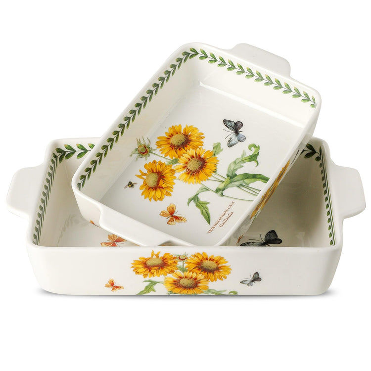 Ceramic Sunflower Baking Casserole Dish with Handles