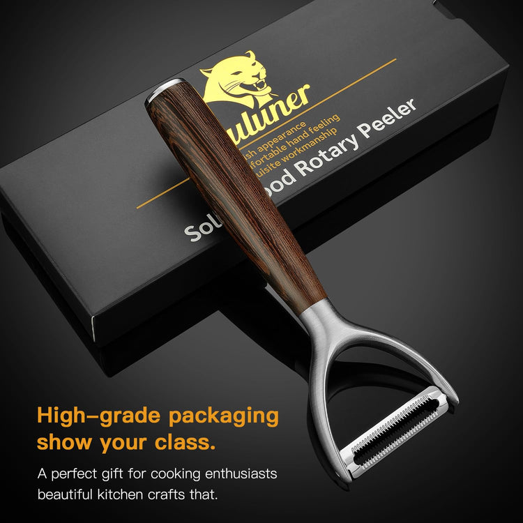 Serrated Blade Premium Y Type 304 Stainless Steel Multifunctional Kitchen Peeler Real Wood Handle Ultra Sharp Blade Vegetable Potato Apple