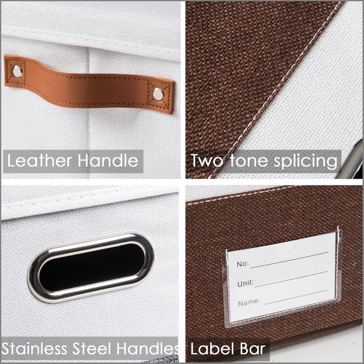 Foldable Storage Bins with Handles [3 (3 Count)