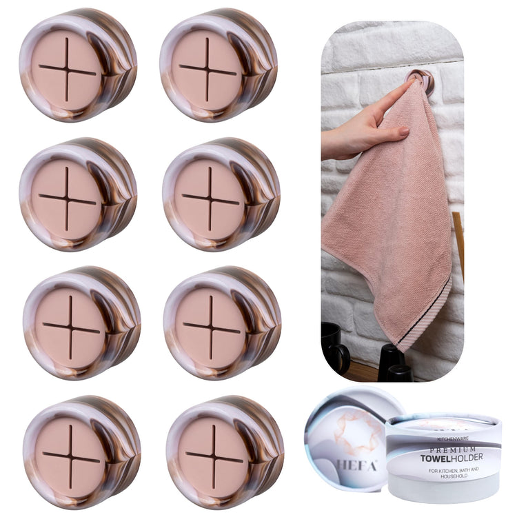 Towel Hooks Dish & Hand Towel Holder (8 Count)
