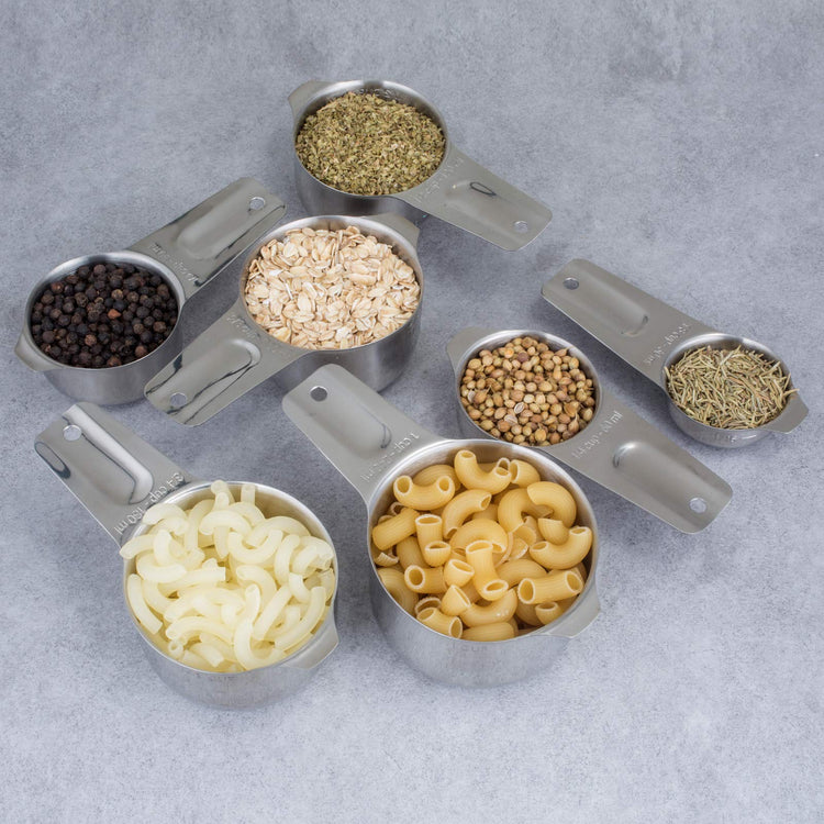 7-Piece 18/8 Stainless Steel Measuring Cups Set, Silver