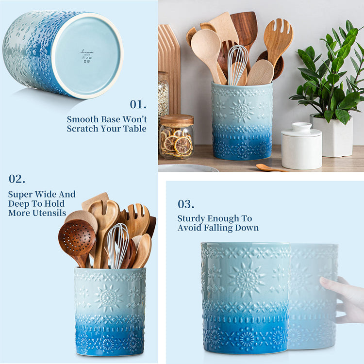 7.2" Extra Large Ceramic Utensil Holder