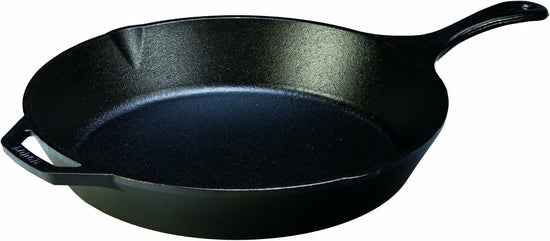 Lodge 13-1/4 Inch Cast Iron Pre-Seasoned Skillet – Signature Teardrop Handle - Use in the Oven, on the Stove, on the Grill, or Over a Campfire, Black - Nestoria
