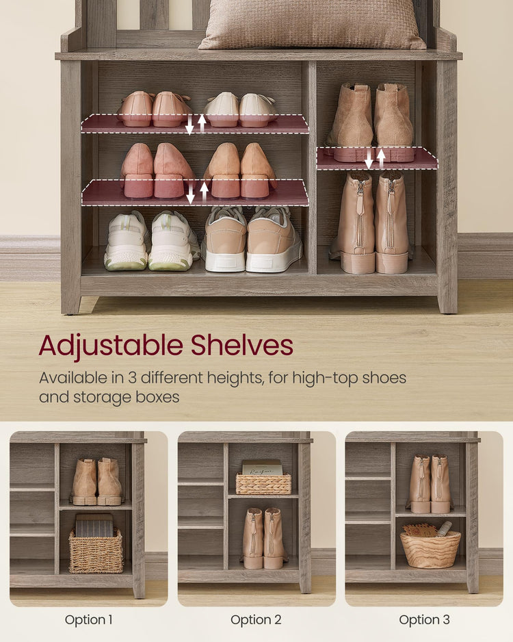 Hall Tree with Bench and Shoe Storage
