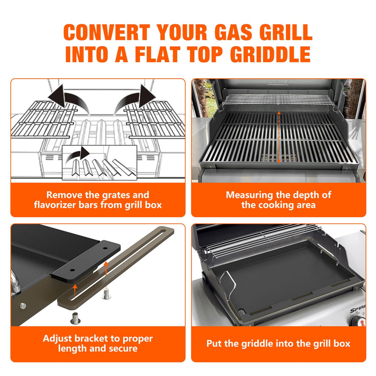 Adjustable Griddle Insert for Gas Grill