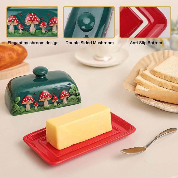 Mushroom Butter Dish With Lid