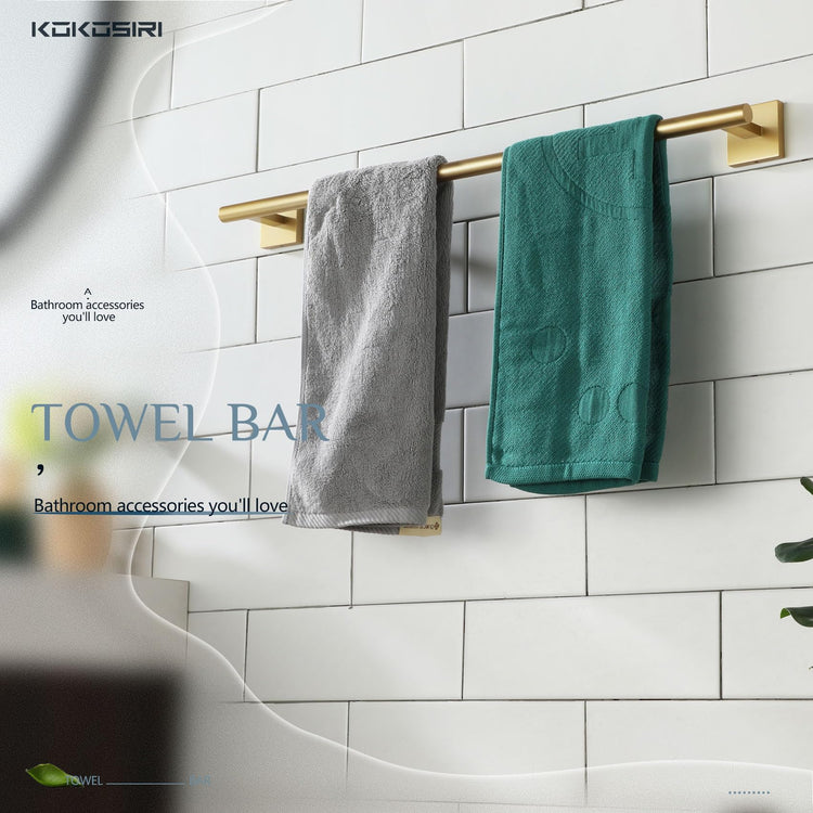 Towel Bar Bathroom Towel Holder for Bath Kitchen Cabinet Towel Rails 20 Inch Brushed Gold Stainless Steel B4005BG