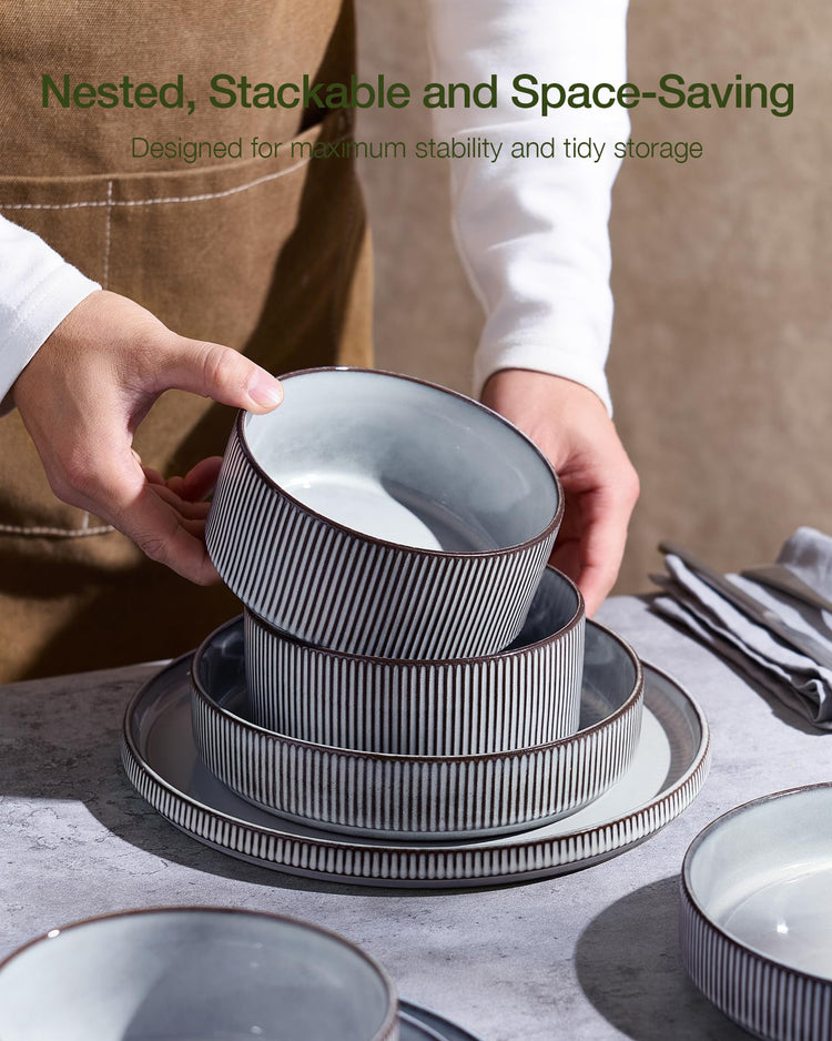 Star Stoneware Dinnerware Sets for 8 (24 Count)