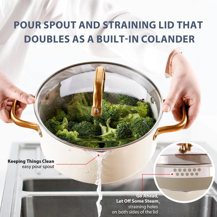 Pots and Pans Set Nonstick Granite Cookware Bakeware Set