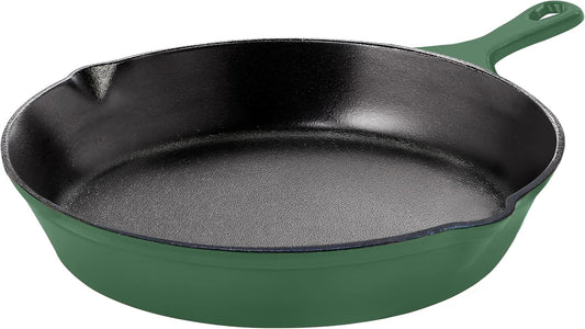 Utopia Kitchen Cast Iron Frying Pan 8 Inch, Cast Iron Chefs Pan, Pre Seasoned Skillet, Safe Grill Cookware for Indoor & Outdoor Use, Green - Nestoria