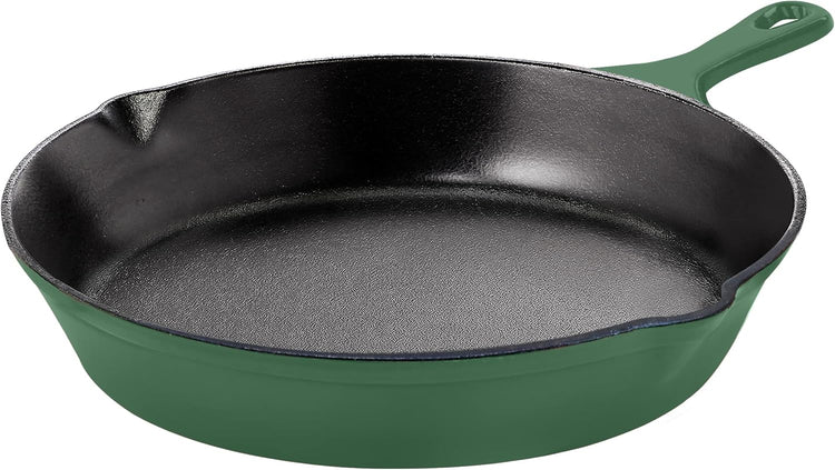Utopia Kitchen Cast Iron Frying Pan 8 Inch, Cast Iron Chefs Pan, Pre Seasoned Skillet, Safe Grill Cookware for Indoor & Outdoor Use, Green - Nestoria