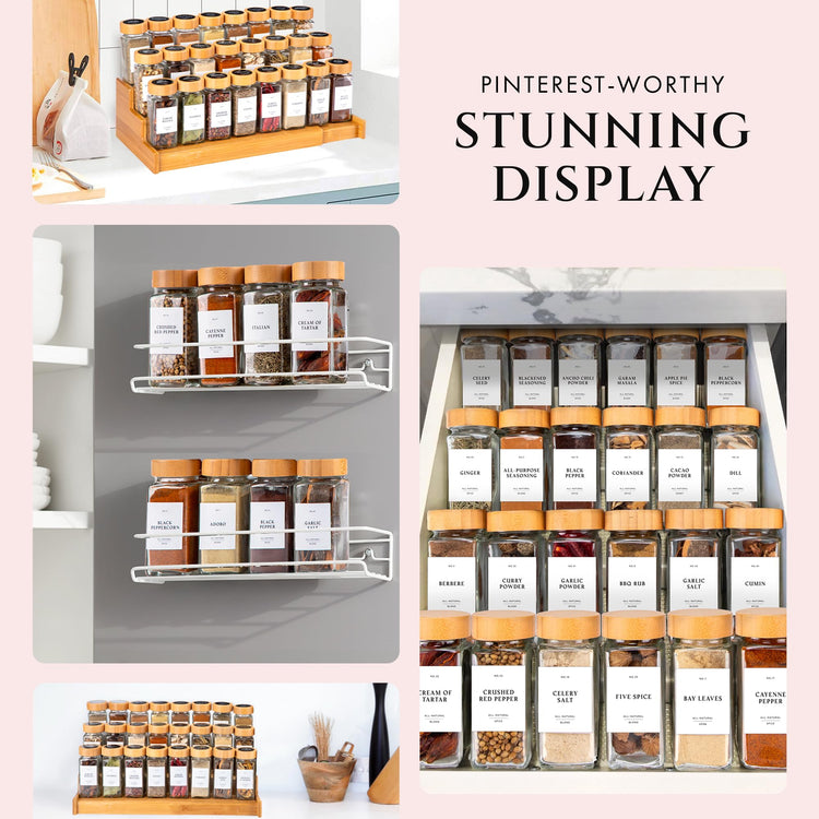 Glass Spice Jars With Bamboo Lids (24 Count)