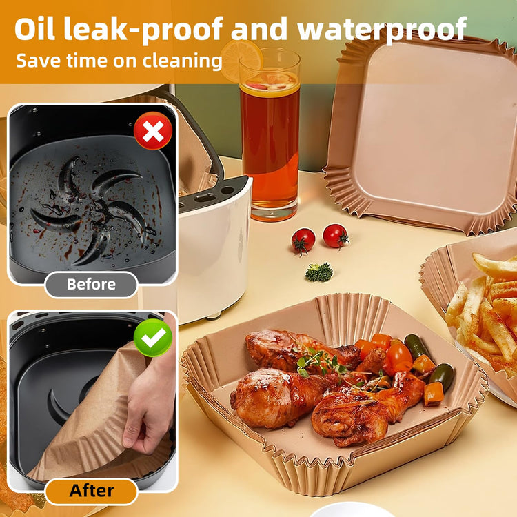 200pcs 6 8 Qt Air Fryer Disposable Paper Liners 7.9 inch (200 Count)