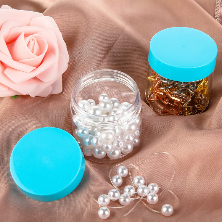 6 Pack 1 oz Plastic Jars Containers with Lids Wide (6 Count)