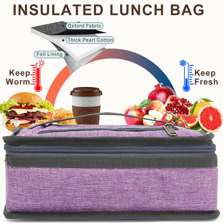 Small Insulated Lunch box Portable Soft Bag Mini Cooler Thermal Meal Tote Kit with Handle for Work & School