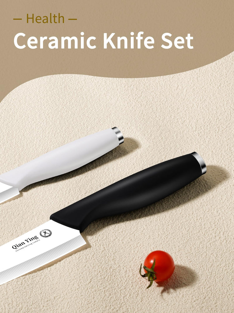 Ceramic Knife Set for Kitchen with Sheath (9 Count)