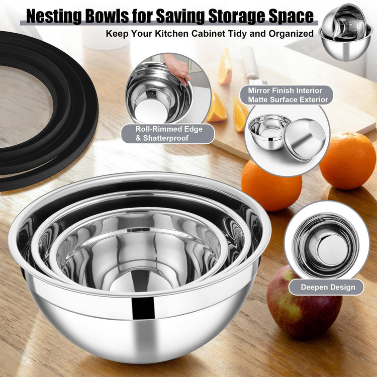 Mixing Bowls with Lids and Graters (3 Count)
