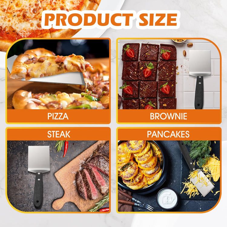 20 Pcs Pizza Spatula Stainless Steel Server Wood Handle Bulk (20 Count)