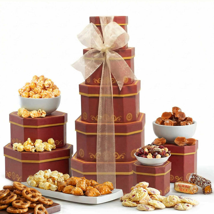 Designed Gift Basket Tower with Cookies