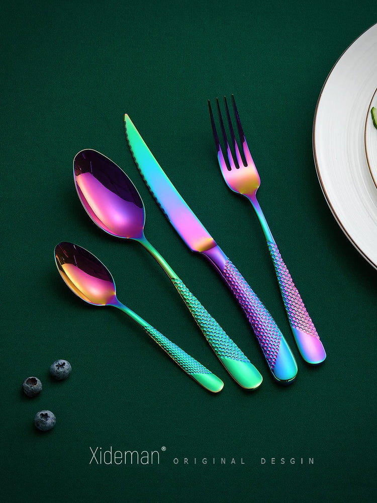 16 Pc Modern Rainbow Hammered 18 (4 Count)