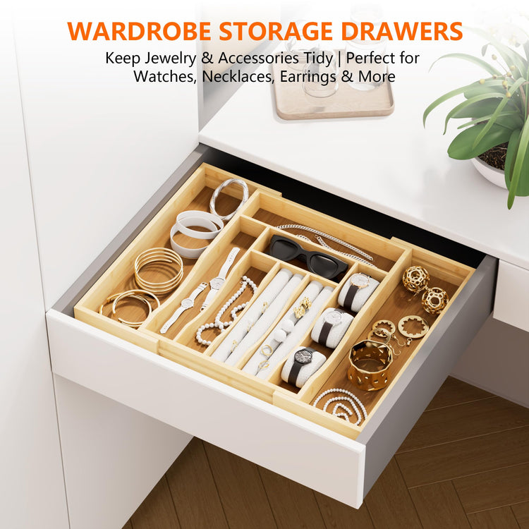Expandable Bamboo Drawer Organizer Cutlery 7
