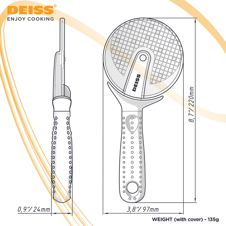 Pro Heavy Duty Pizza Cutter With Wheel Slicer