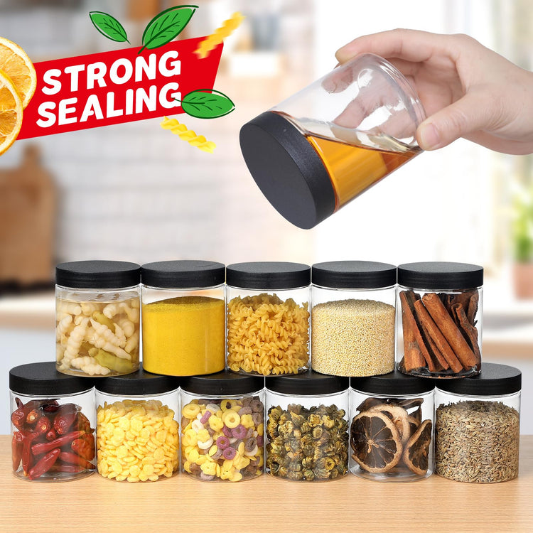 48 PCS 8 OZ Plastic Jars with Screw On Lids (8 Count)