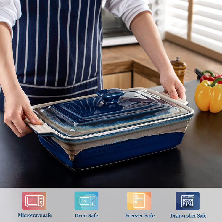 4.5 Quart Ceramic Casserole Dish with Lid