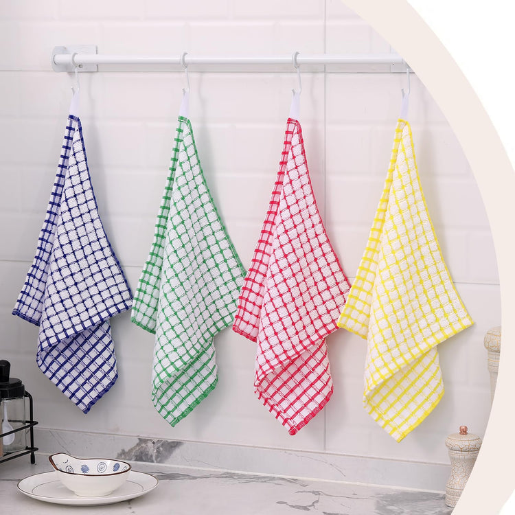 Cotton 12 Pack Kitchen Towels and Dishcloths Sets (12 Count)